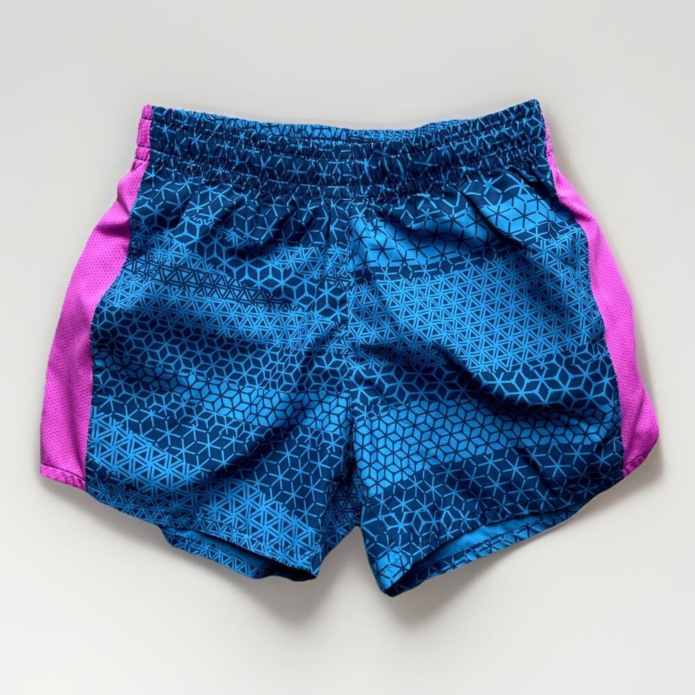 Nike Running Shorts Girls Size Large Dry Fit Blue Short Swoosh Logo EUC